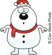 Surprised Cartoon Snowman Santa   A Cartoon Illustration Of