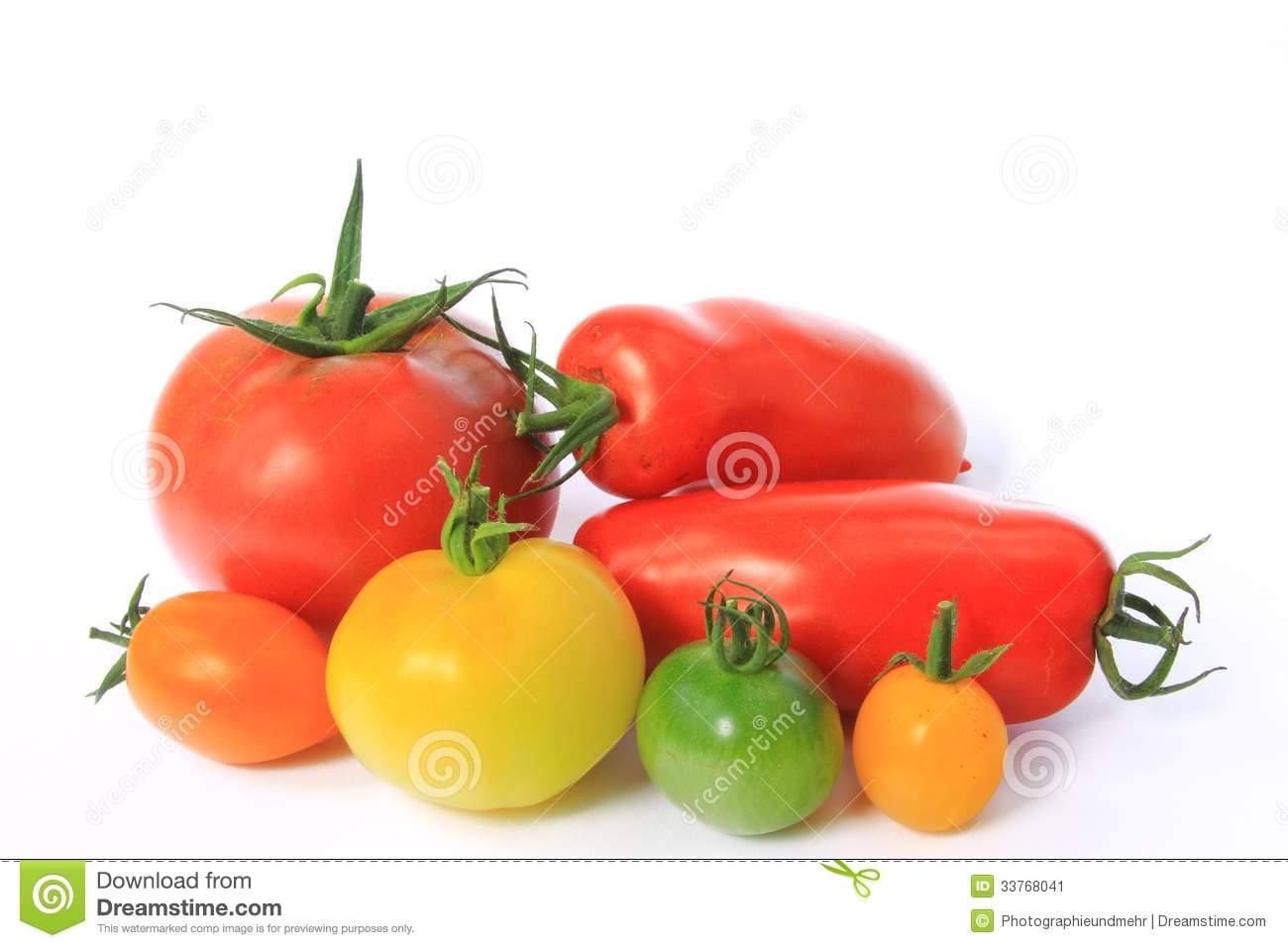 Various Types Of Tomatoes In Many Colors  Solanum Lycopersicum