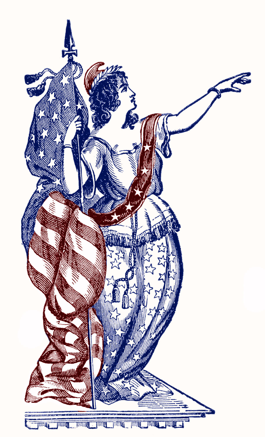 Vintage Patriotic Clip Art   Lady Liberty   4th Of July   The Graphics