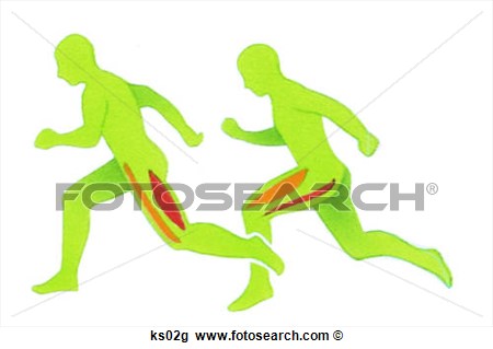 Clip Art Of Icons Showing Leg Muscles Contracting While Running  Ks02g