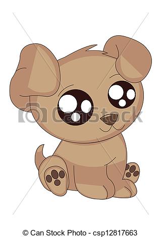 Cute Puppy Isolated On White Background Csp12817663   Search Clipart