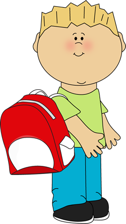 Kid With Backpack Clipart