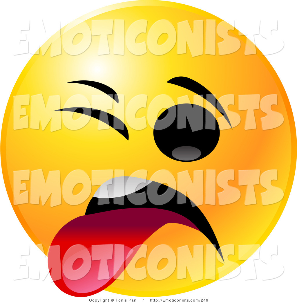 Larger Preview  Clip Art Of A Funny Yellow Emoticon Face With One Eye