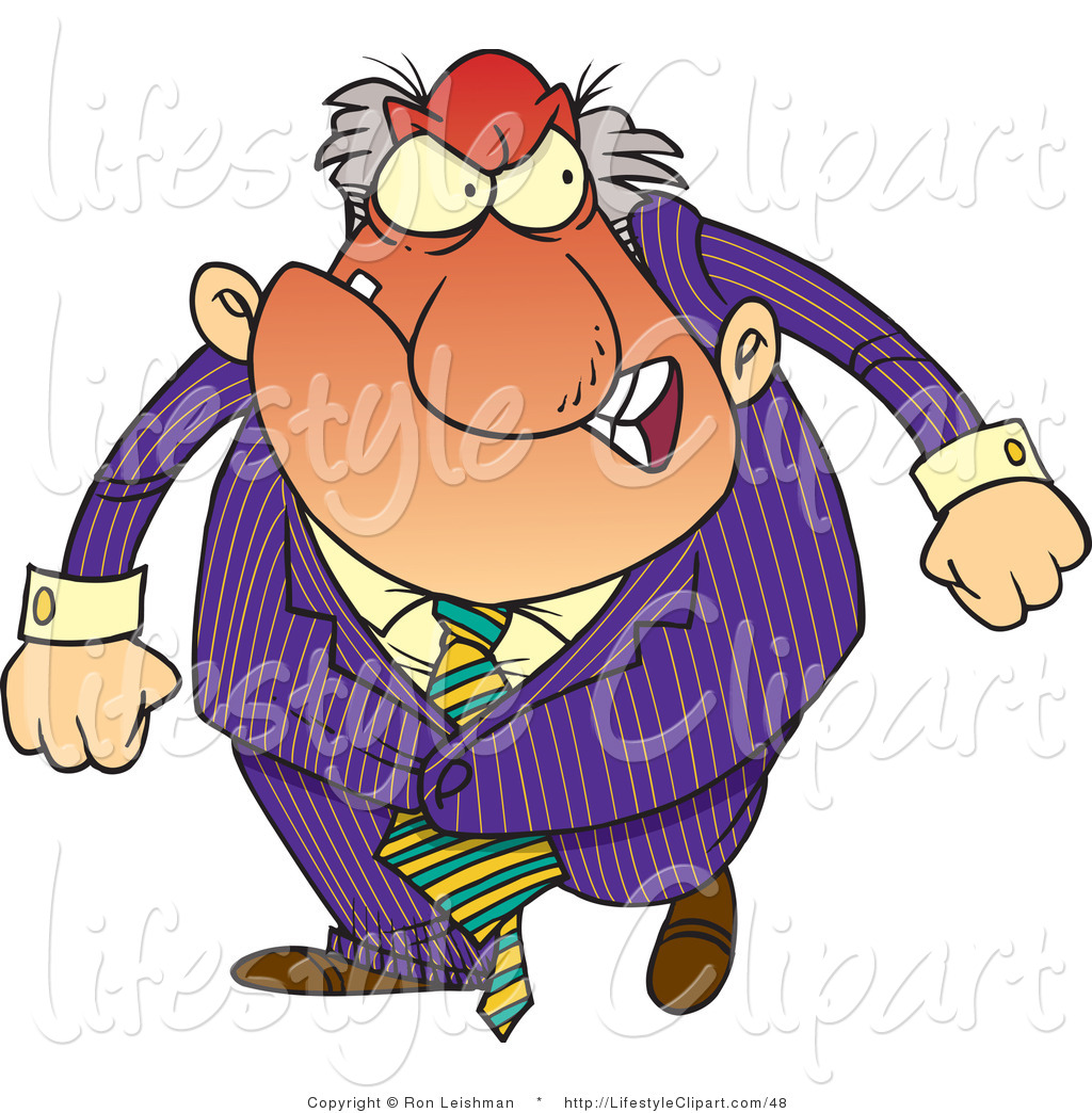 Lifestyle Clipart Of A Mad Boss Man Getting Red In The Face And