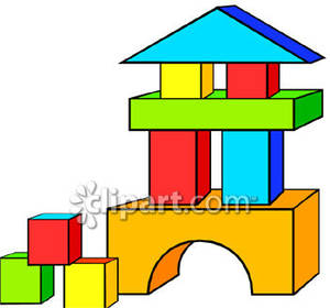 Set Of Colorful Wooden Blocks   Royalty Free Clipart Picture