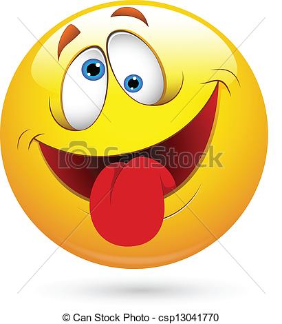 Vector   Tongue Out Funny Smiley Face Vector   Stock Illustration
