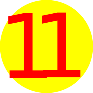 Yellow Round With Number 11 Clip Art At Clker Com   Vector Clip Art