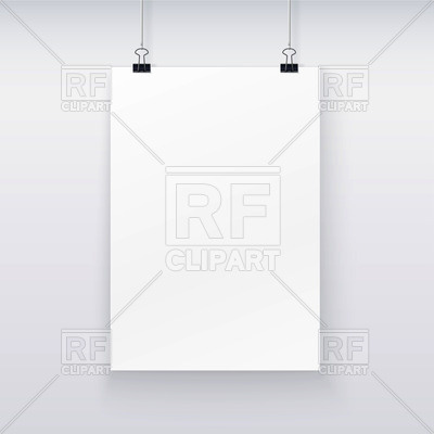 Blank Paper Sheet Hanging On Binder Clips Download Royalty Free    