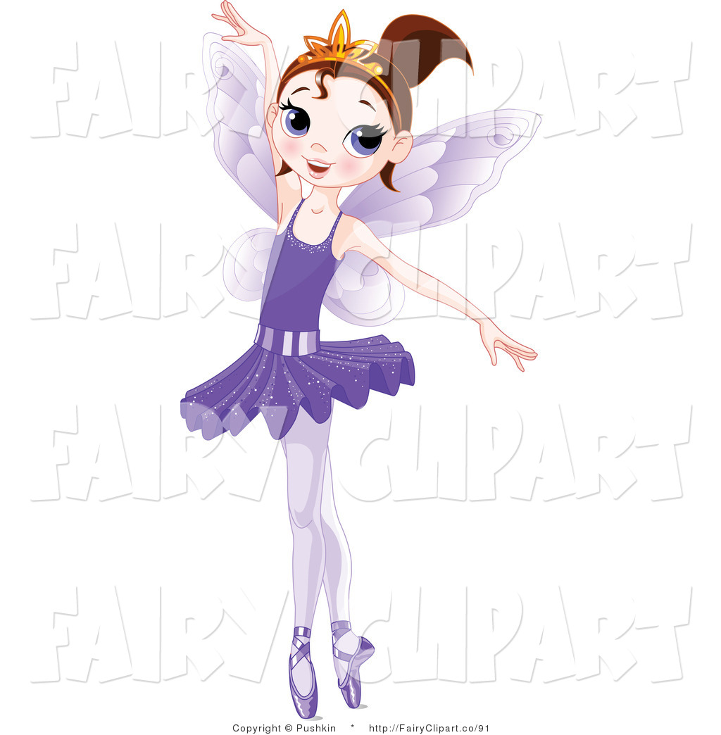 Clip Art Of A Dancing Ballerina Fairy Girl In A Purple Tutu By Pushkin