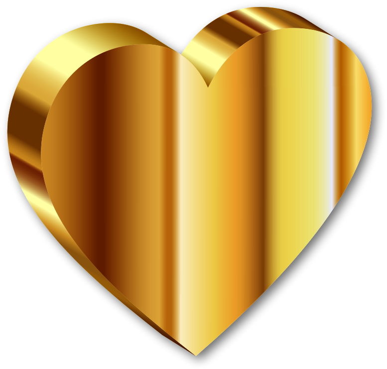 Clipart   3d Heart Of Gold Deeper Color With Shadow