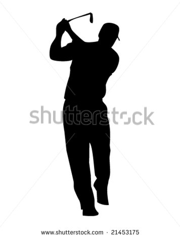 Clipart Illustration Male Golfer Swinging Club Image   Jobspapa Com