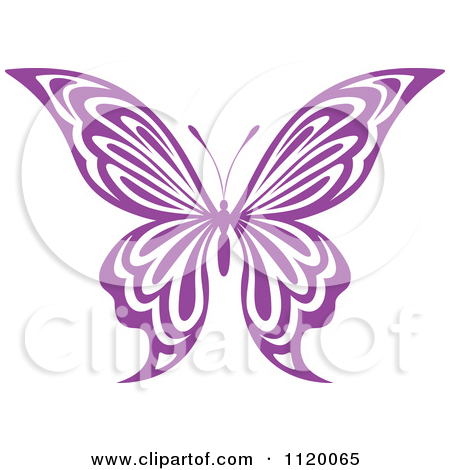 Clipart Of A Purple Butterfly   Royalty Free Vector Illustration By