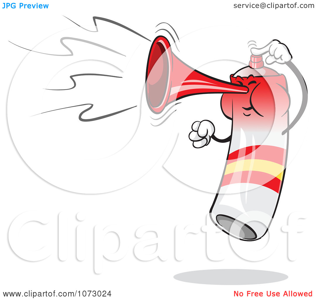 Clipart Spain Air Horn Blowing And Jumping   Royalty Free Vector    
