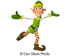 Dancing Christmas Elf Illustration Of A Clipart
