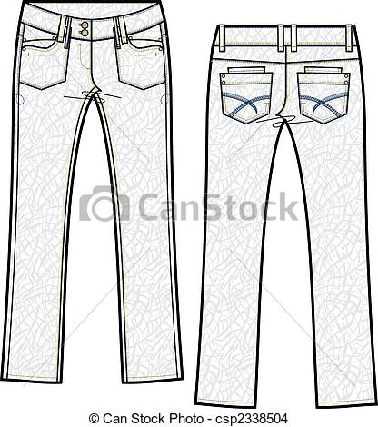 Drawing Of Lady Skinny Denim Jeans With Crinkle Effect Csp2338504