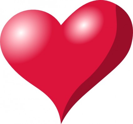 Free Heart Clipart Images  Red Heart Shadow Clip Art