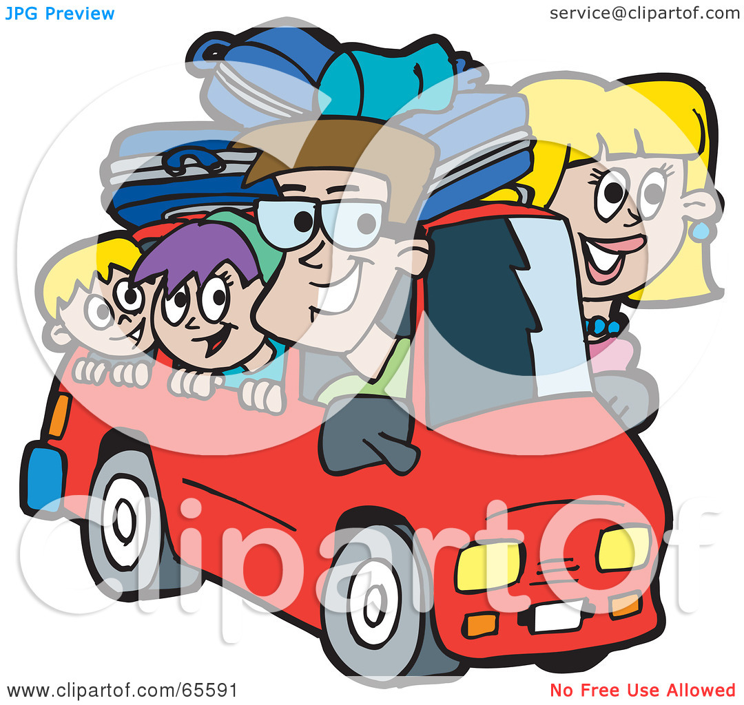 Free  Rf  Clipart Illustration Of A Family On A Road Trip   Version 3