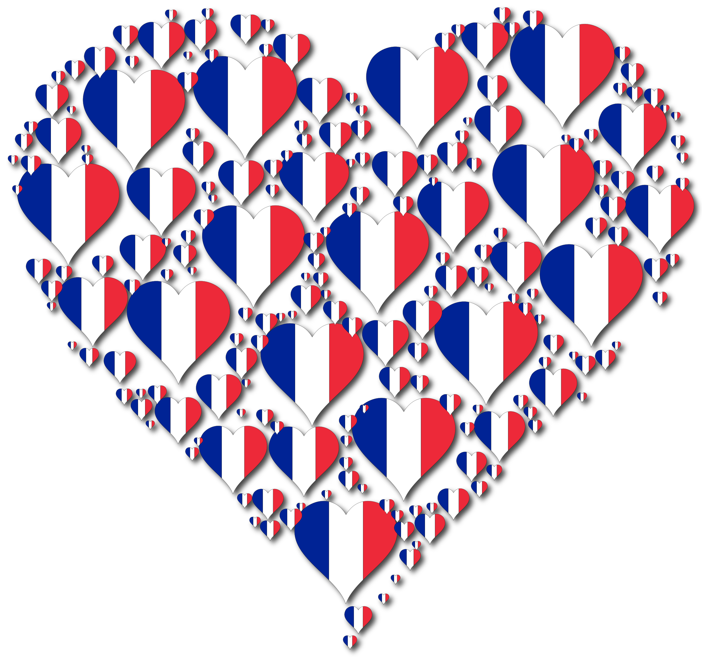 Heart France Fractal With Shadow By Gdj
