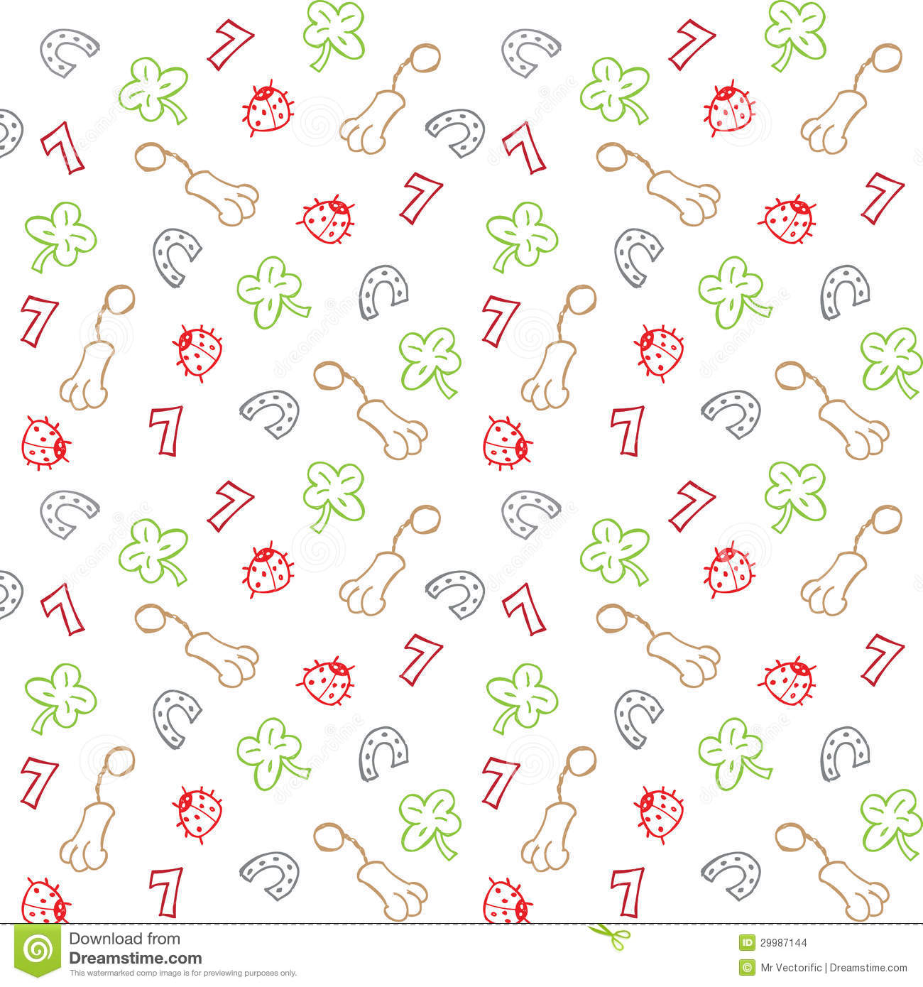 Lucky Charms Illustration Seamless Pattern Stock Images   Image