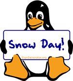 Made This Cute Tux The Penguin Holding A Snow Day Sign Free At Www