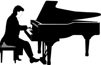 Man Playing Violin Pianist Playing A Grand Piano