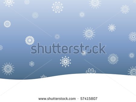Of Snowflakes Falling Onto A Snow Covered Ground   Stock Photo
