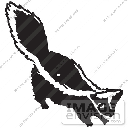 Royalty Free Clipart Illustration Of A Skunk In Black And White   0003