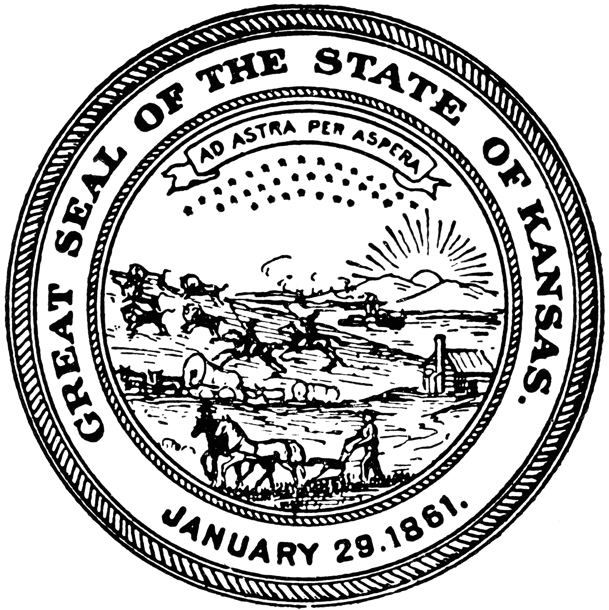 Seal Of Kansas   Clipart Etc