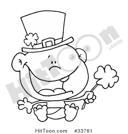 St Patricks Day Clipart  33761  Black And White Outline Of A St