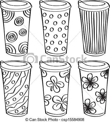 Vector Clipart Of Set Of Tumbler With Different Texture Csp15584908