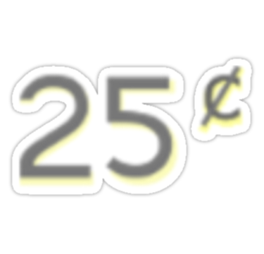 25 Cents T Shirt Large Image Stickers By Adivawoman   Redbubble