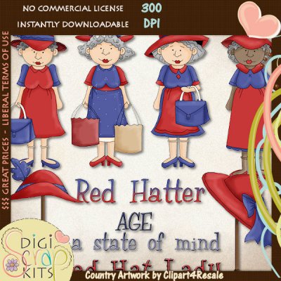 Bargain Bin     Bb Clip Art    Red Hatters Red Hat Society Clip Art