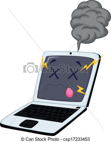 Broken Laptop Cartoon   Csp17233453