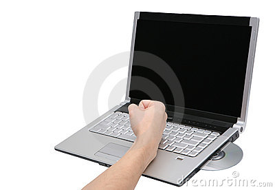 Broken Laptop Computer Royalty Free Stock Images   Image  19414459