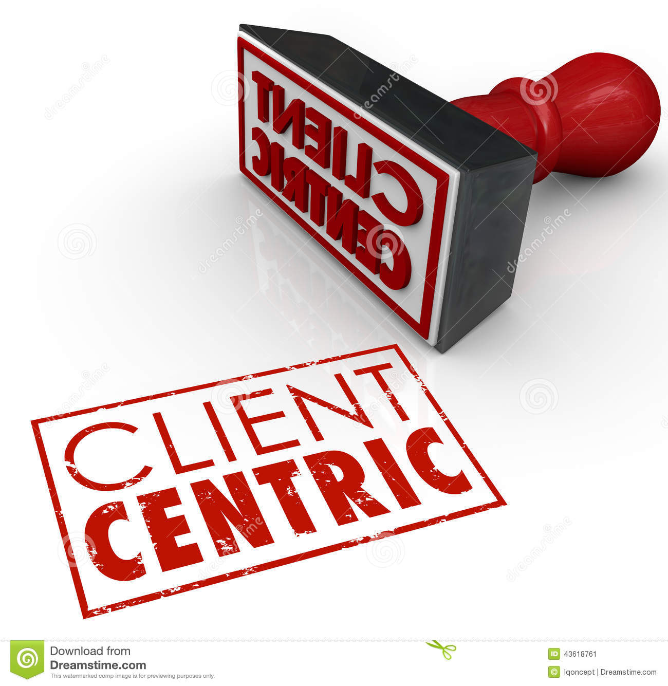 Client Centric Words Stamped Certified Customer Focused Company Stock