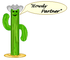 Clip Art Of A Saguaro Cactus Wearing A Cowboy Hat And Saying Howdy