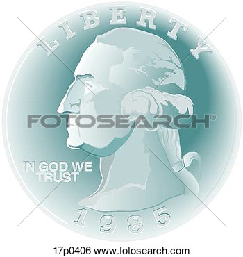 Clip Art Of Us 25 Cents 17p0406   Search Clipart Illustration Posters