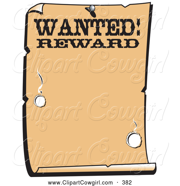 Clipart Of A Retro Vintage Wanted Sign Western Background Clipart
