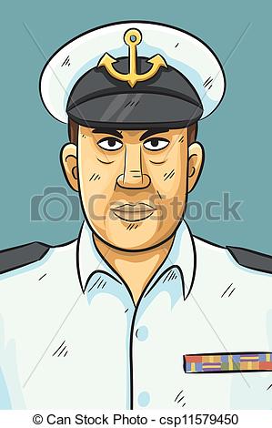 Clipart Vector Of Navy Portrait   Cartoon Illustration Of Navy