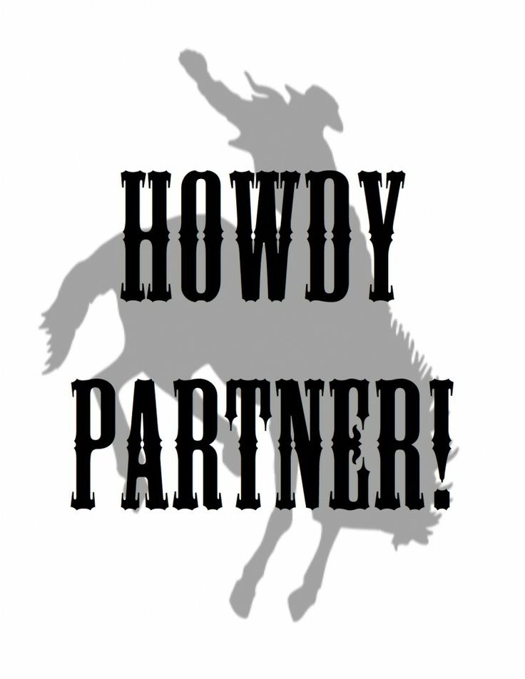 Cowboy Sign Free    Howdy Partner   Clip Art An Printables