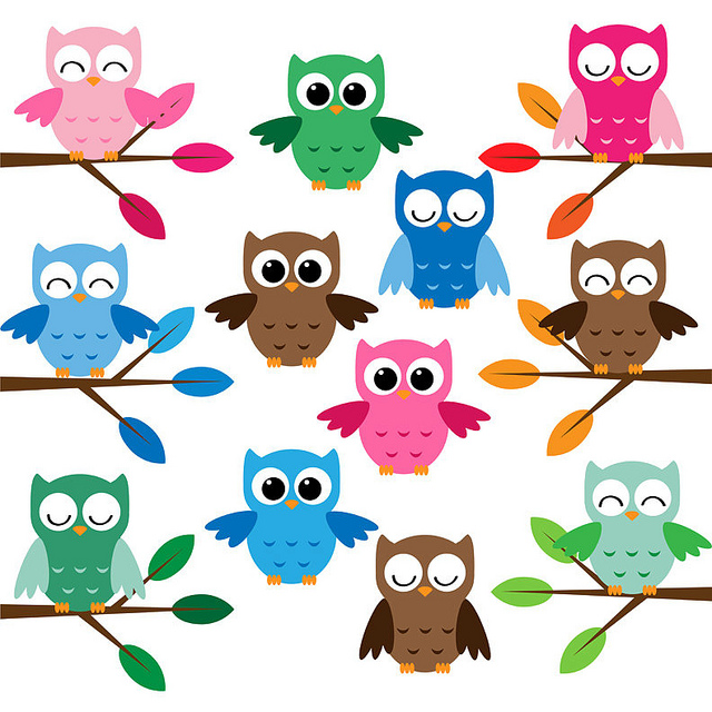 Cute Owls Clip Art Set   Flickr   Photo Sharing 