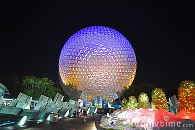 Disney Epcot Center At Night Florida Usa Editorial Stock Image    