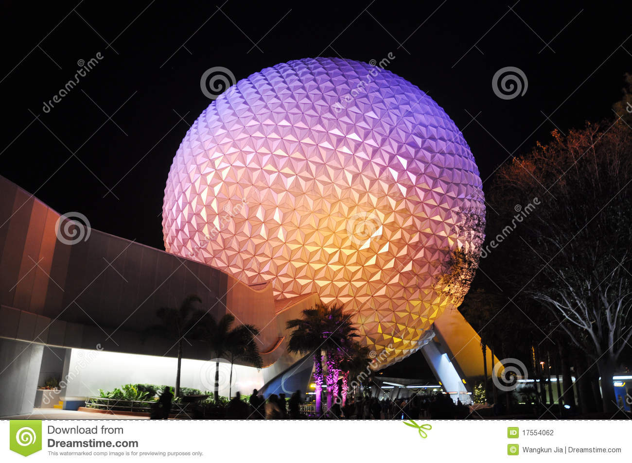 Disney Epcot Center At Night Orlando Florida Editorial Photography    