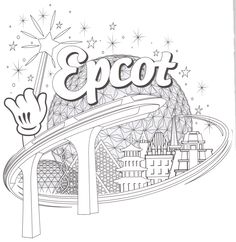Disney Epcot Silhouette Disney Wrold Coloring Pages