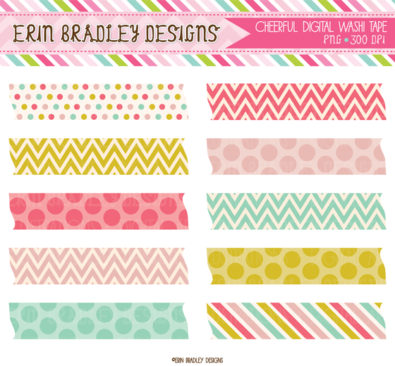 Erin Bradley Designs  Cheerful Medley Clipart   Digital Papers