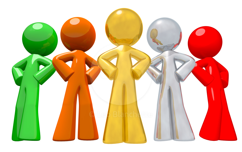 Group Of Team Workers Various Colors Clip Art Illustration