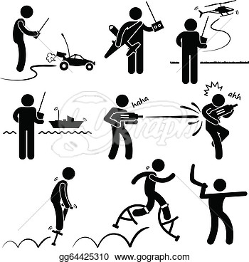 Illustration   People Playing Remote Outdoor Toys  Clipart Gg64425310