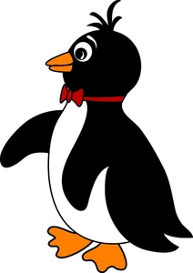Penguin Clipart Image   A Dancing Penguin With A Red Bow Tie