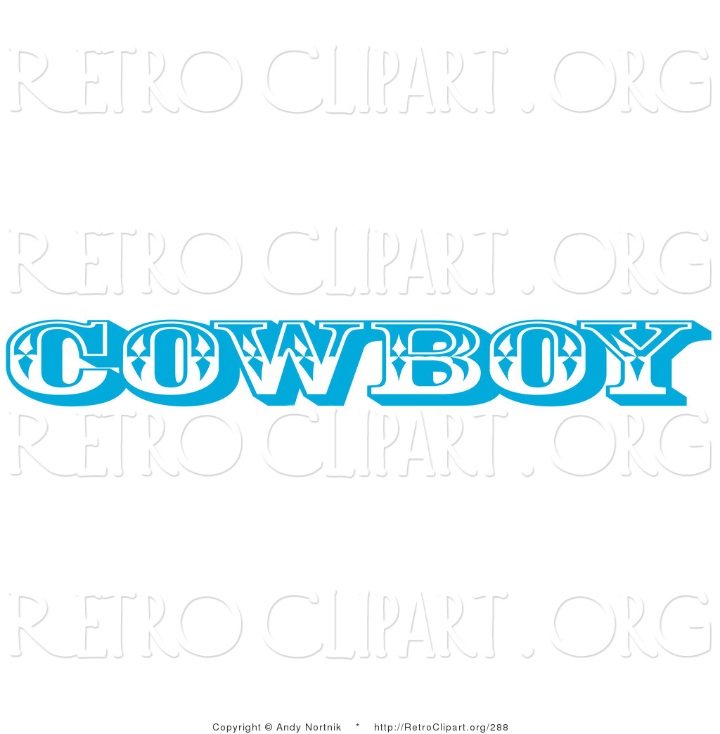 Retro Clipart Of A Blue Western Styled Cowboy Restroom Sign By Andy