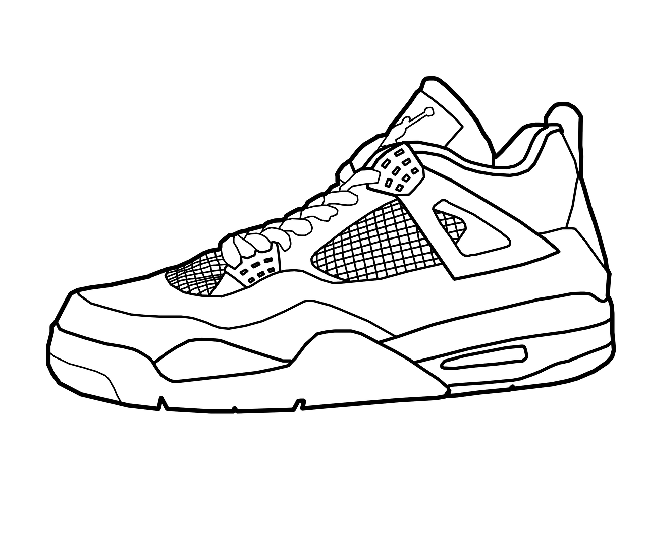 Running Shoes Drawing Jordan 5 Drawing Jordan Shoes Coloring Pages